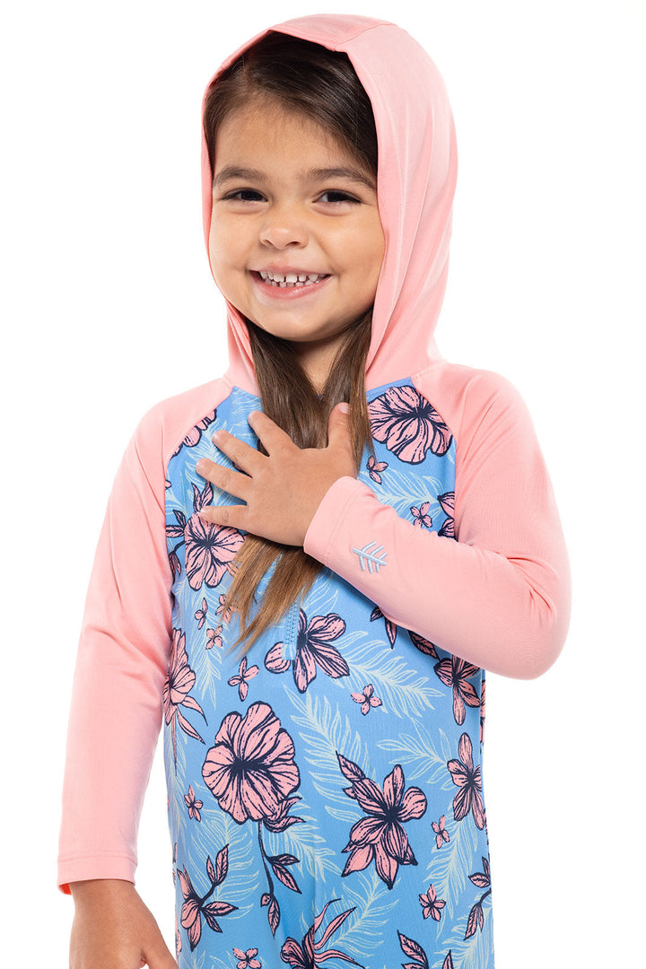 Baby Finn Hooded One-Piece Swimsuit | Clear Sky Blue TROPICAL DAZE