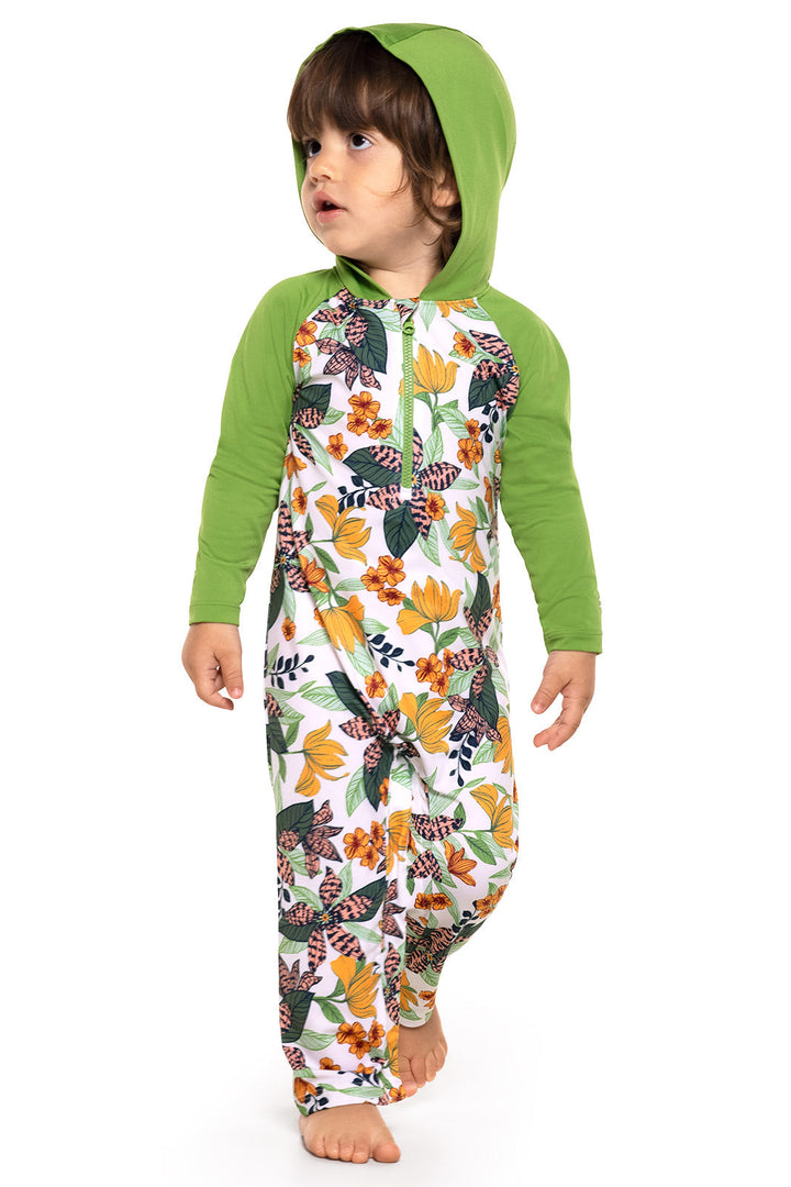 Baby Finn Hooded One-Piece Swimsuit | Apricot Crush Floral Paradise