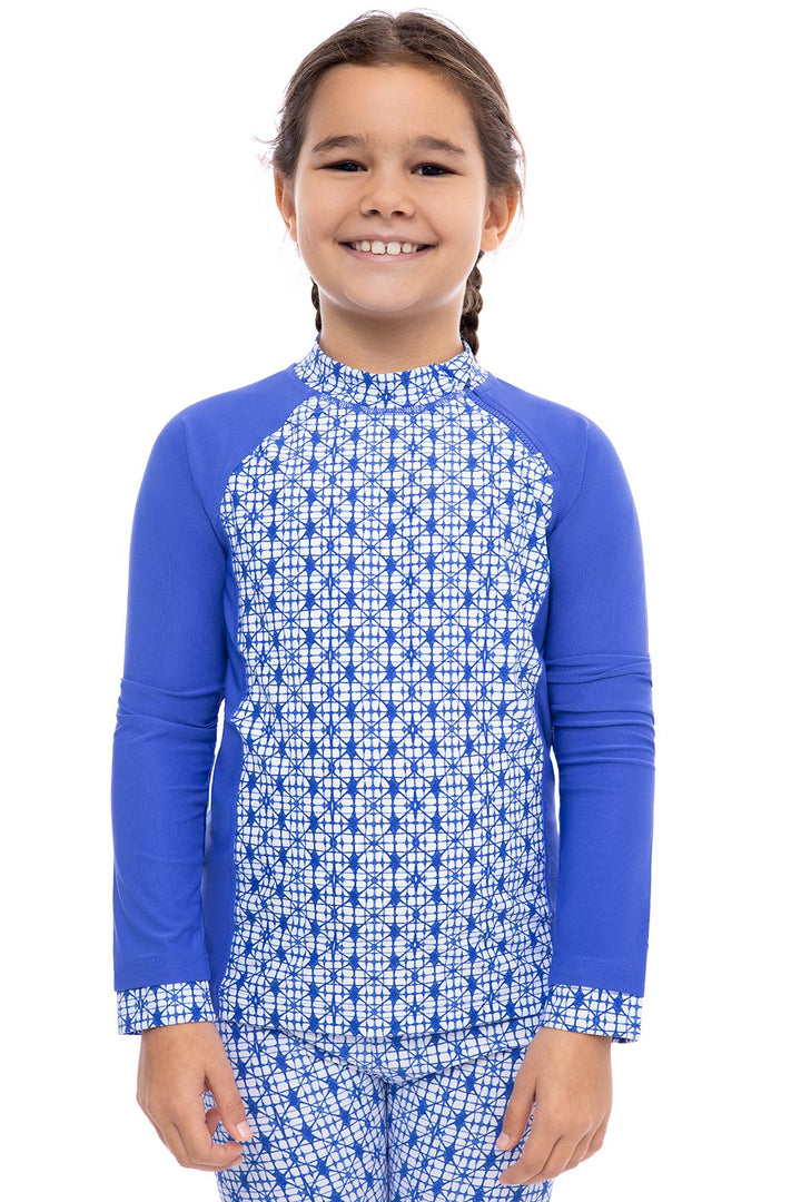 Kid's Wavechaser Zippy Rash Guard | Sailor Diamond Shibori