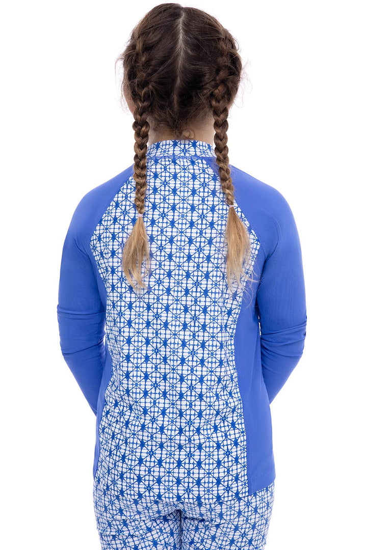 Kid's Wavechaser Zippy Rash Guard | Sailor Diamond Shibori