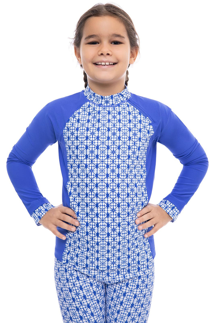 Kid's Wavechaser Zippy Rash Guard | Sailor Diamond Shibori