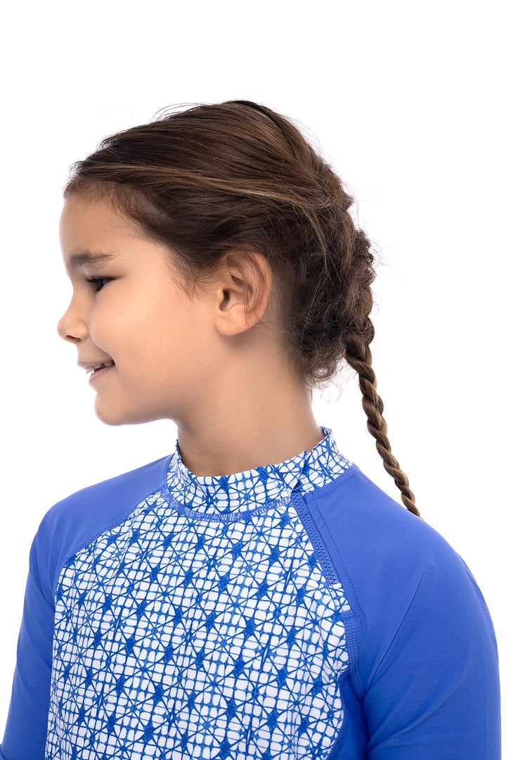 Kid's Wavechaser Zippy Rash Guard | Sailor Diamond Shibori