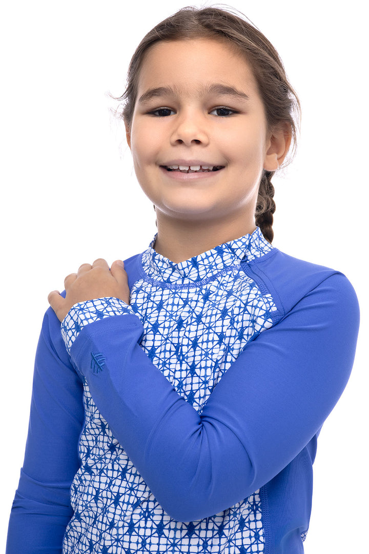 Kid's Wavechaser Zippy Rash Guard | Sailor Diamond Shibori