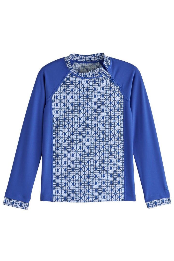 Kid's Wavechaser Zippy Rash Guard | Sailor Diamond Shibori