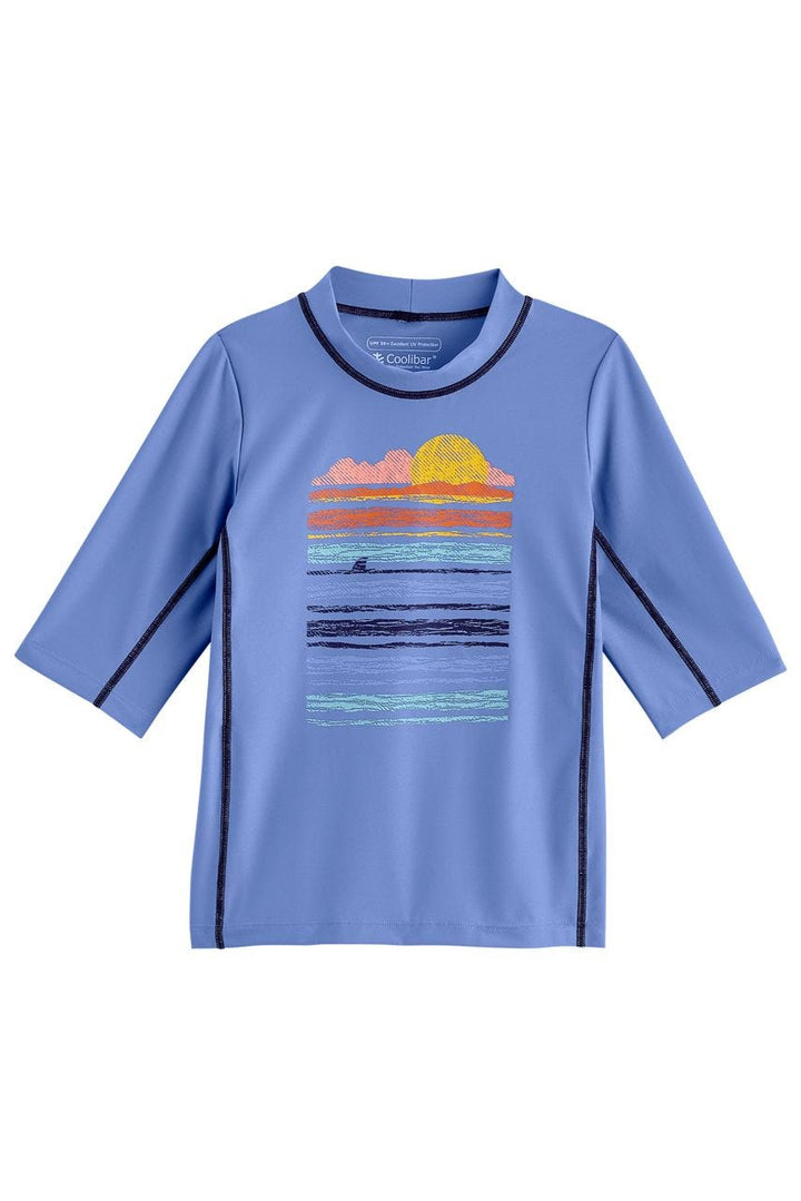 Kid's Sandshark Short Sleeve Surf Shirt | Aura Blue