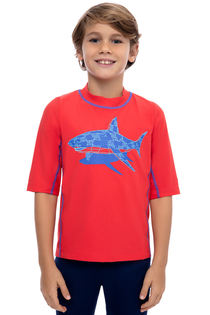 Kid's Sandshark Short Sleeve Surf Shirt | Radiant Red