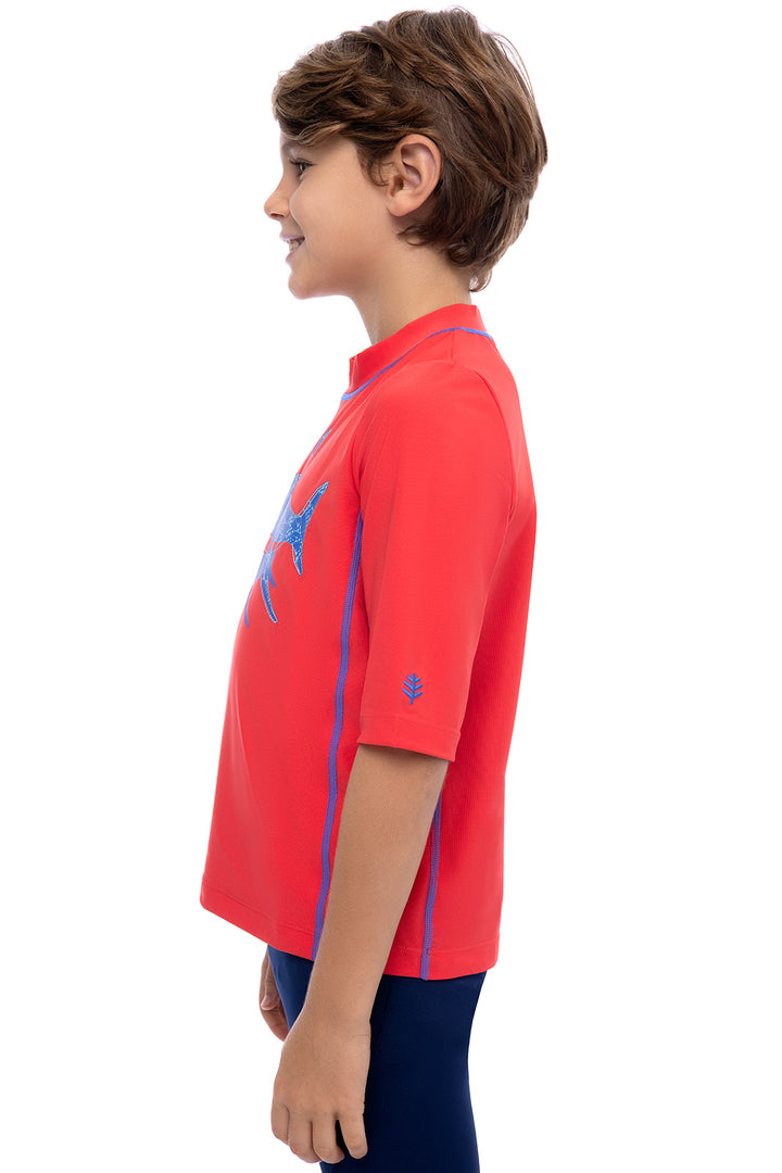 Kid's Sandshark Short Sleeve Surf Shirt | Radiant Red