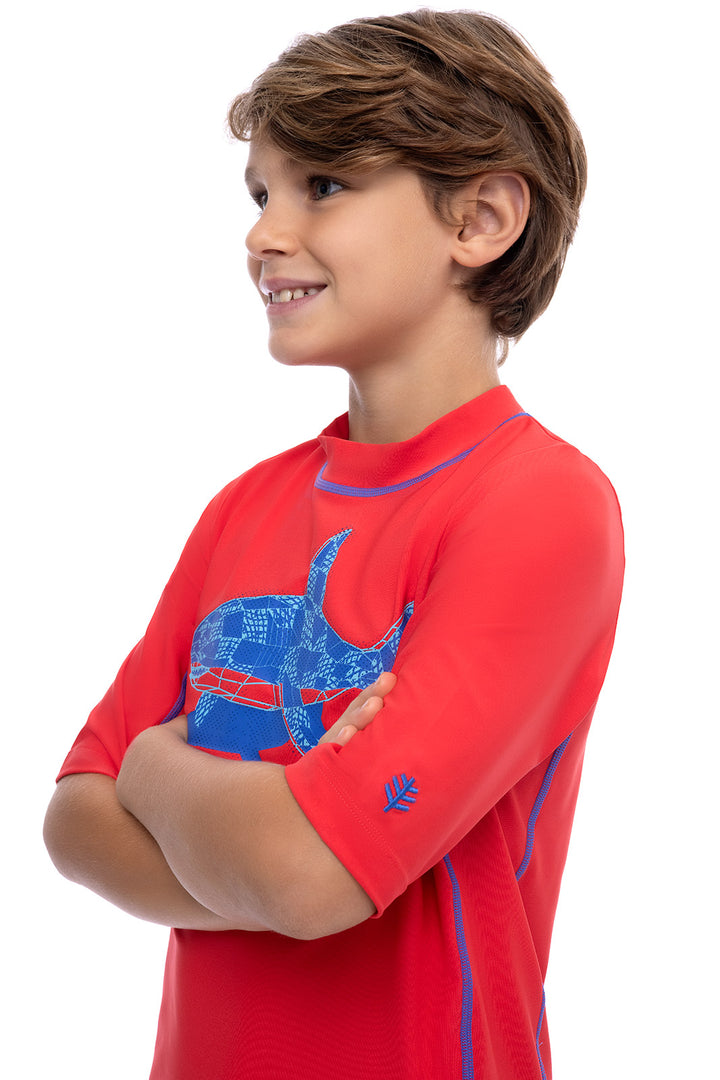 Kid's Sandshark Short Sleeve Surf Shirt | Radiant Red