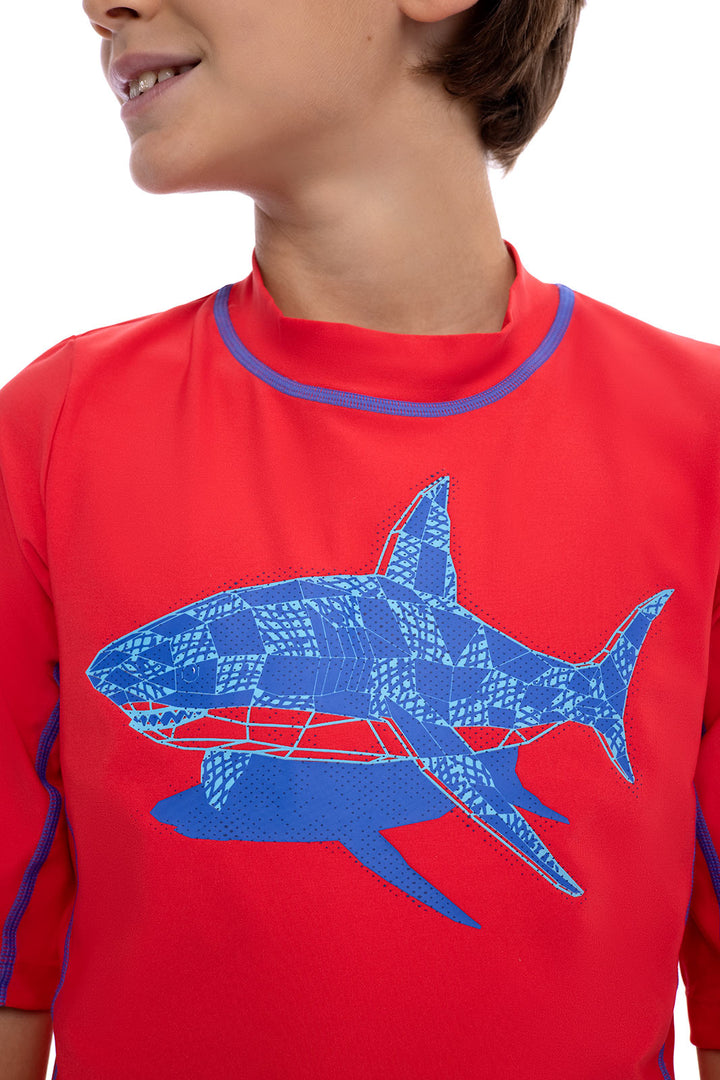 Kid's Sandshark Short Sleeve Surf Shirt | Radiant Red