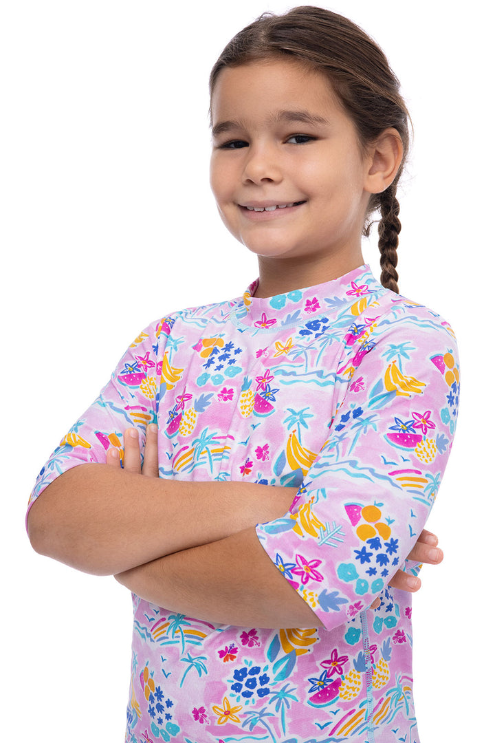 Kid's Sandshark Short Sleeve Surf Shirt | Tropical Orchid Sweet Vacay