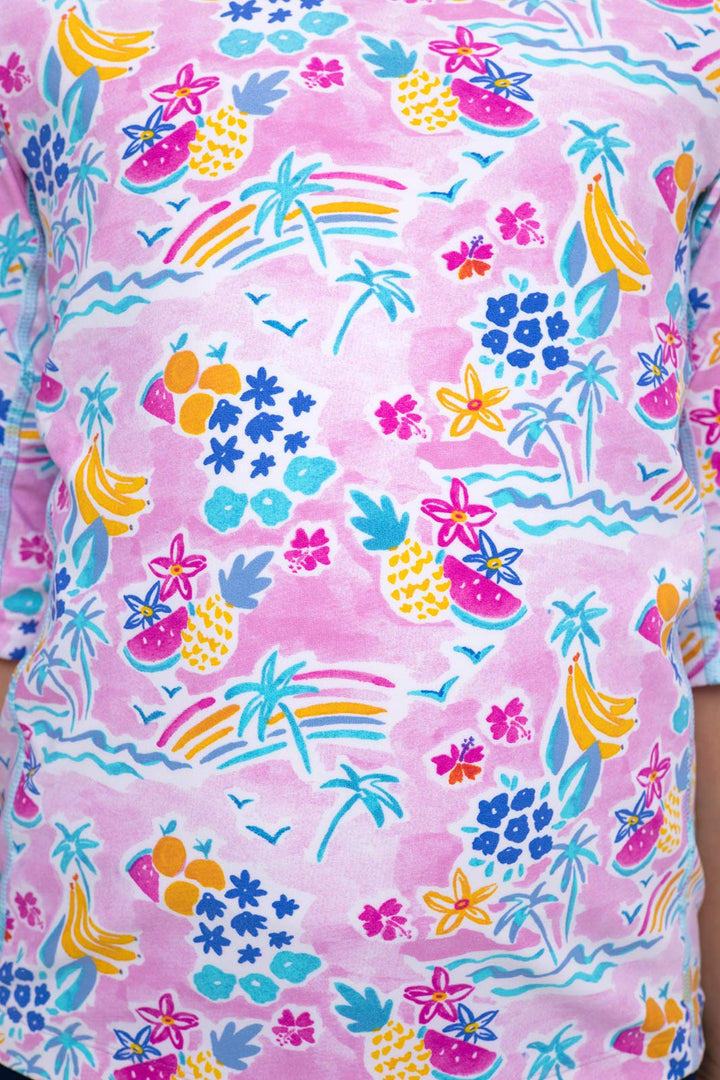 Kid's Sandshark Short Sleeve Surf Shirt | Tropical Orchid Sweet Vacay