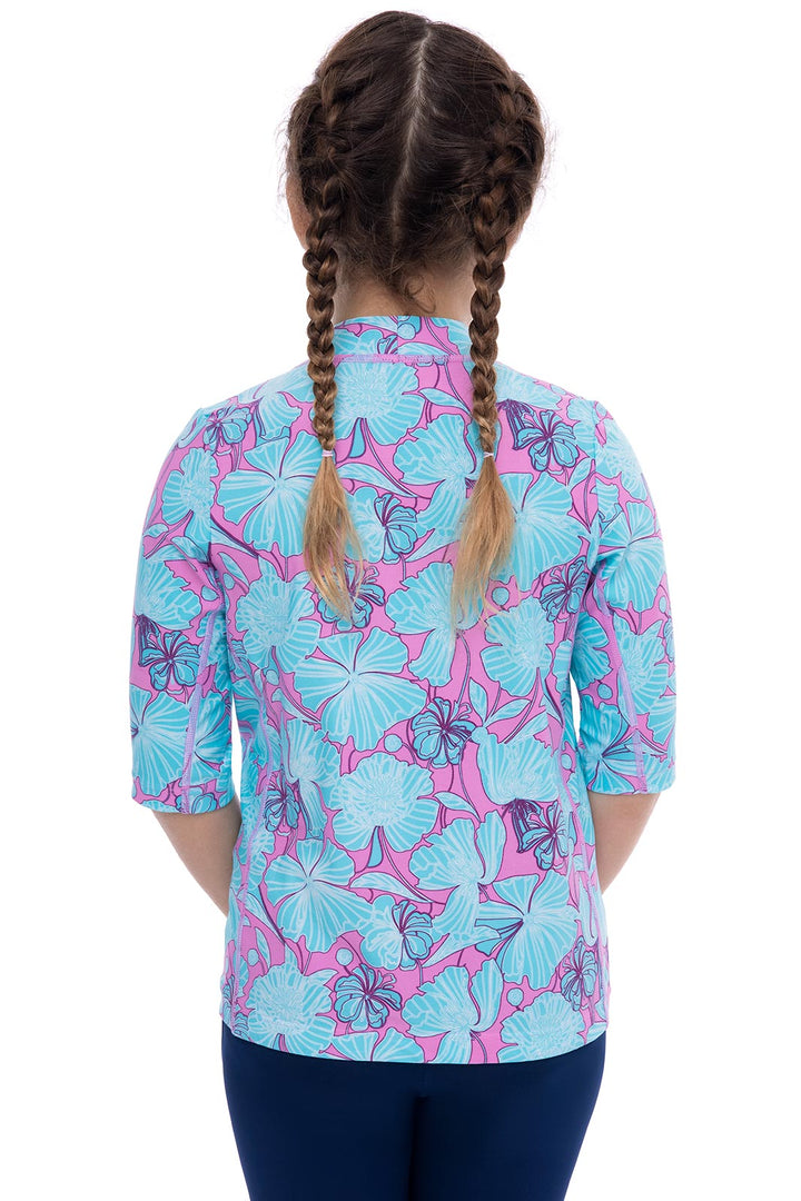 Kid's Sandshark Short Sleeve Surf Shirt | Tropical Orchid Botanical Floral