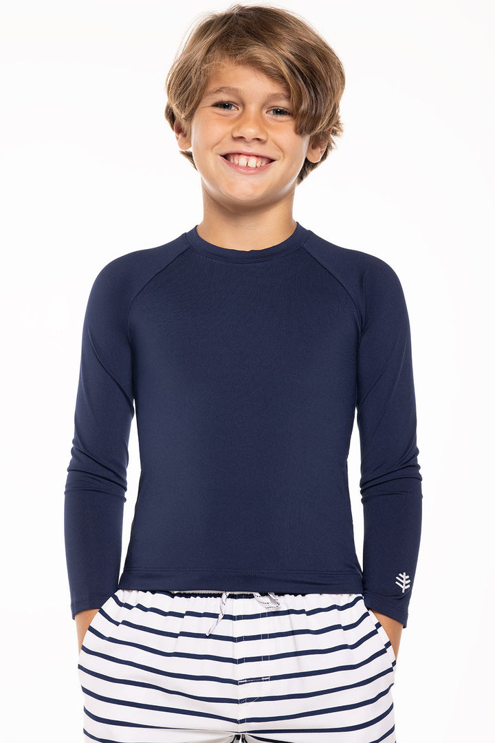 Kid's Sandshark Long Sleeve Surf Shirt | Navy