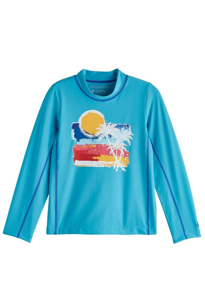 Kid's Sandshark Long Sleeve Surf Shirt | Aruba Blue Sunset Vista