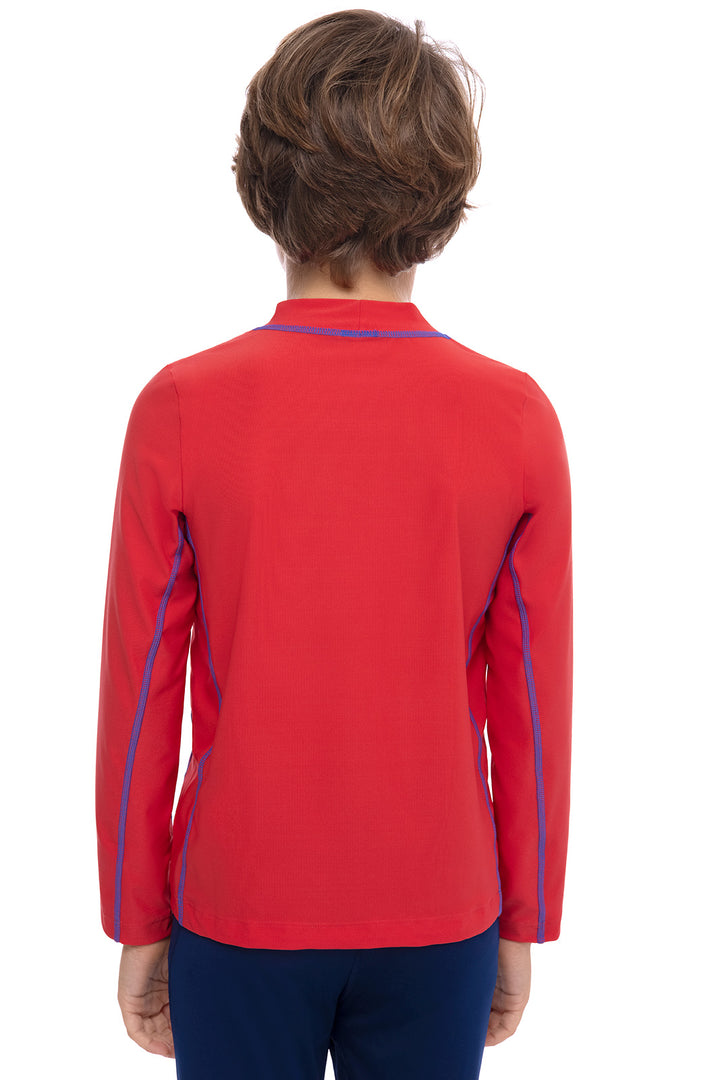 Sandshark Long Sleeve Surf Shirt | Radiant Red Shark Shadow