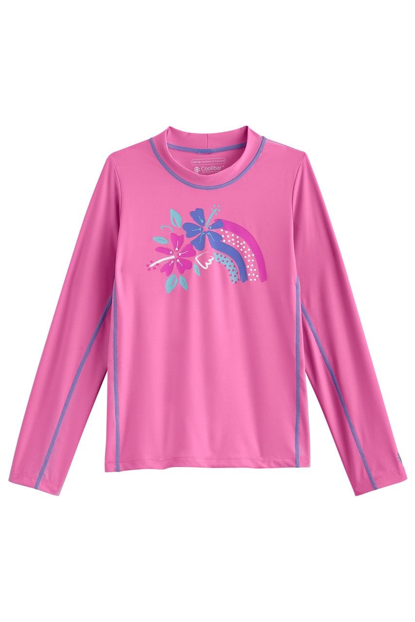 Kid's Sandshark Long Sleeve Surf Shirt | Tropical Orchid Breezy Butterfly