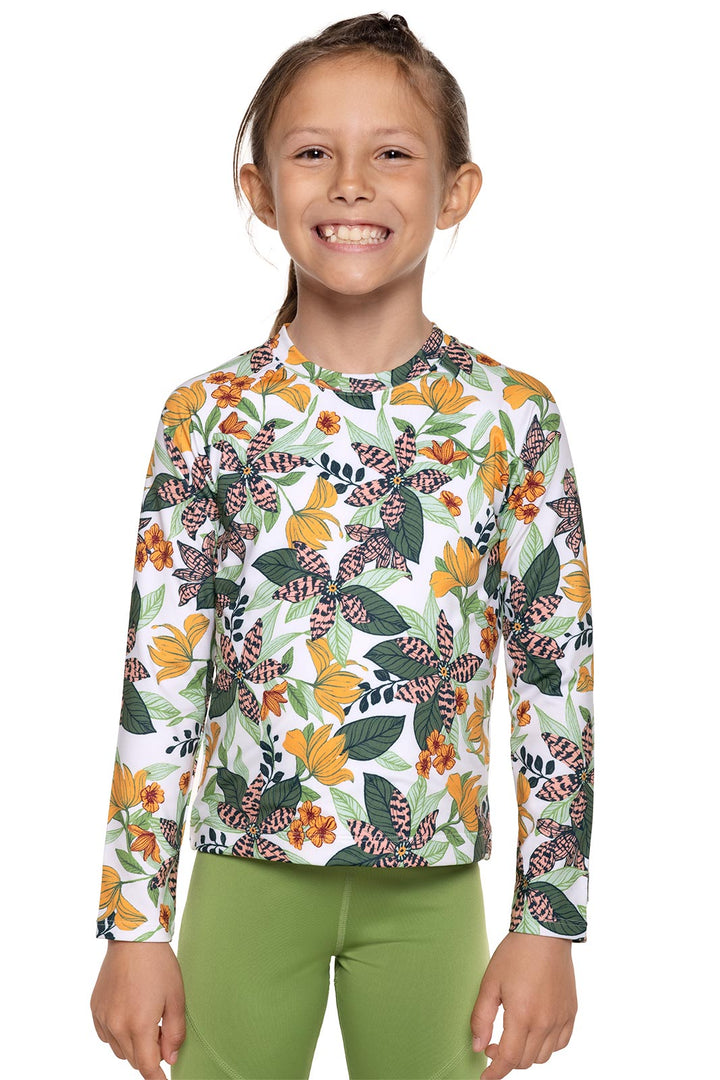 Kid's Sandshark Long Sleeve Surf Shirt | Apricot Crush Floral Paradise