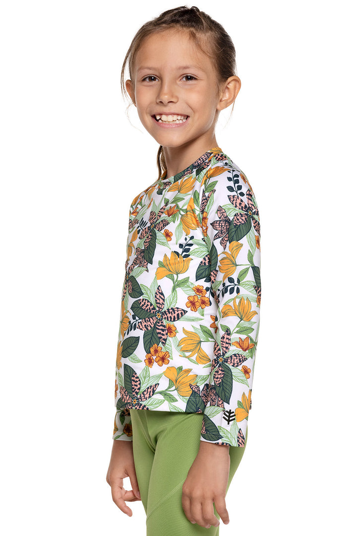 Kid's Sandshark Long Sleeve Surf Shirt | Apricot Crush Floral Paradise