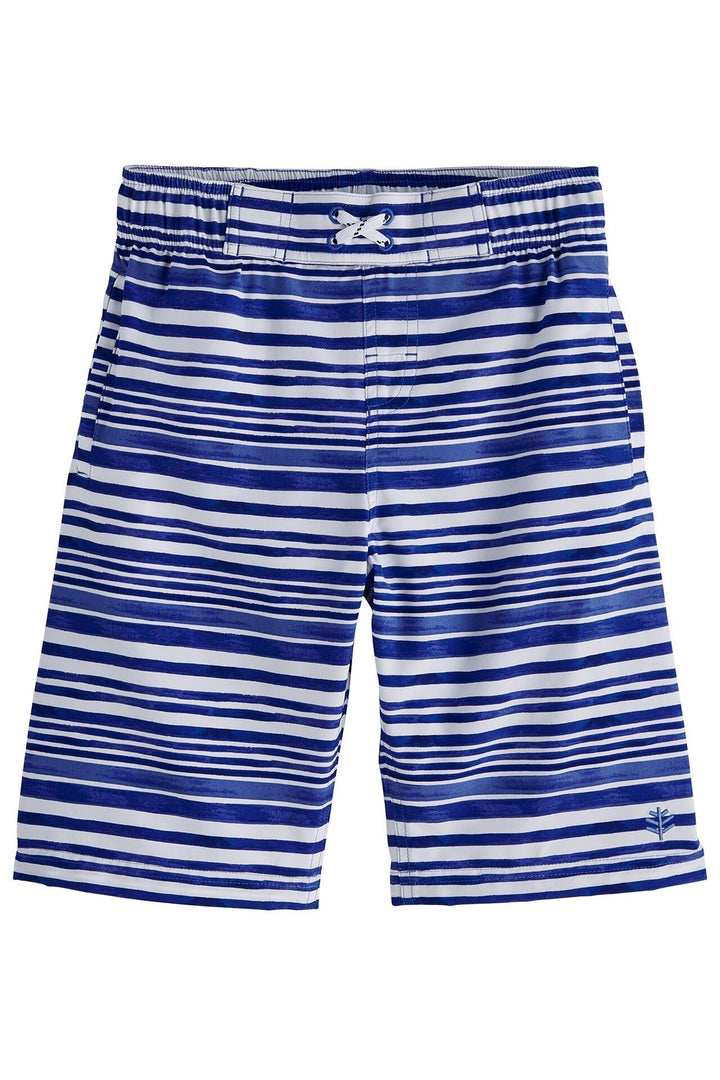 Boy's Island Swim Trunks | Sailor Watercolor Stripe