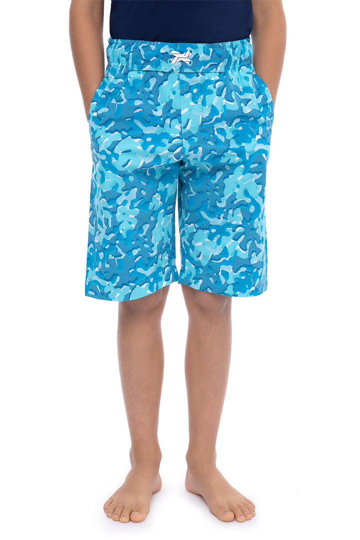 Boy's Island Swim Trunks | Aruba Blue Sea Camo