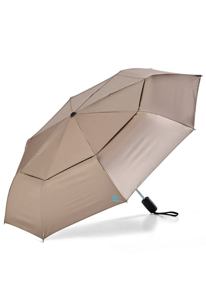 42 Inch Sodalis Travel Umbrella | Gold/Aqua Metallic