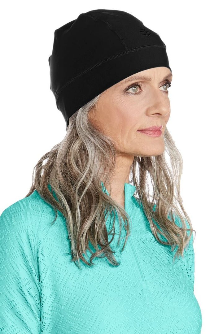 Unisex Aqua Sun Skully Cap | Black