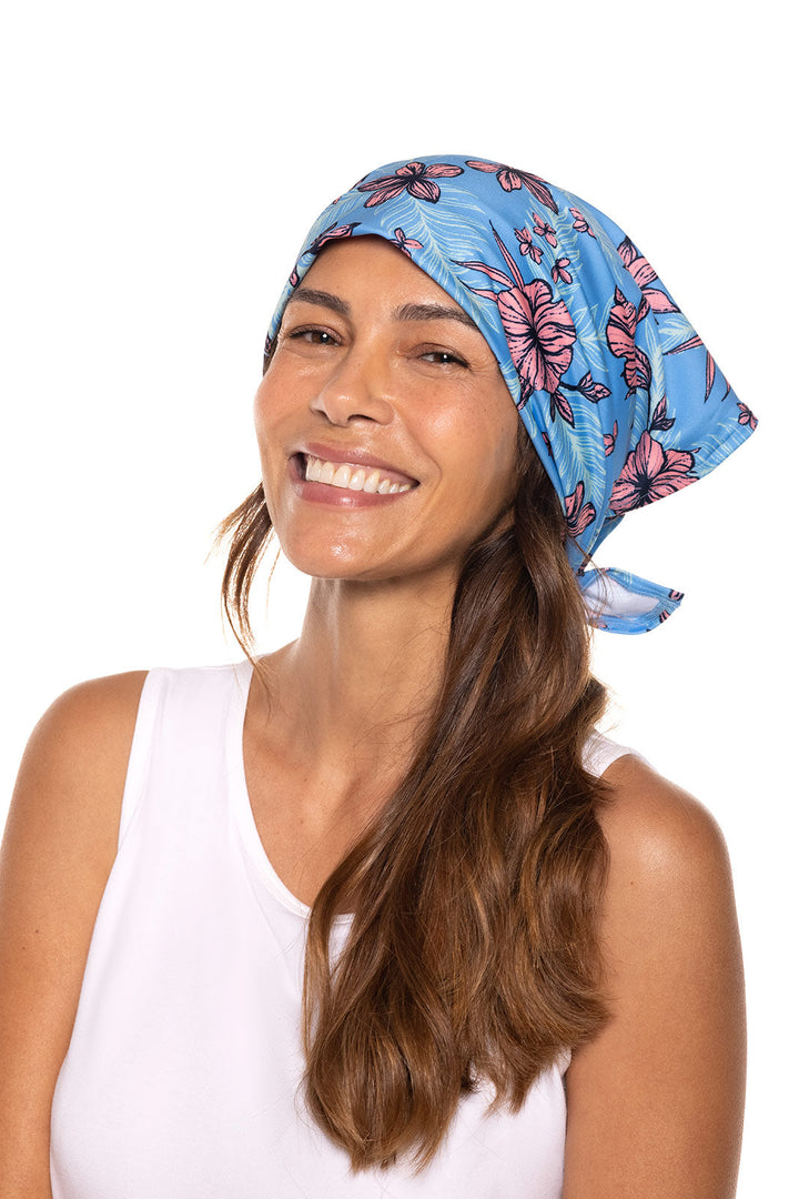 Unisex Virasana Performance Sun Bandana | Clear Sky Blue TROPICAL DAZE