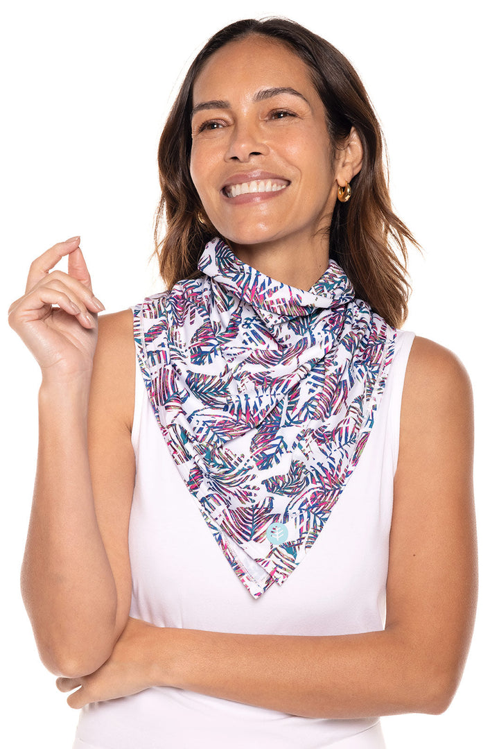 Unisex Virasana Performance Sun Bandana | Magnolia Pink Beach Leaves