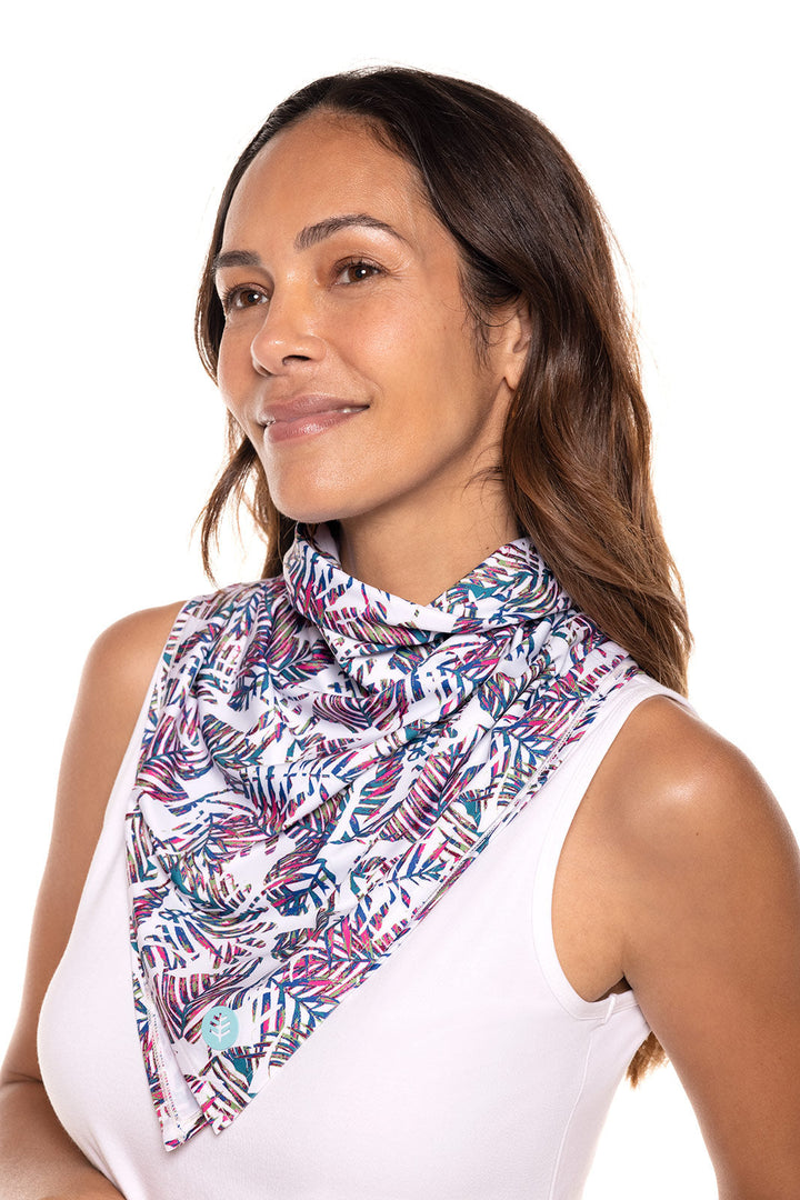 Unisex Virasana Performance Sun Bandana | Magnolia Pink Beach Leaves