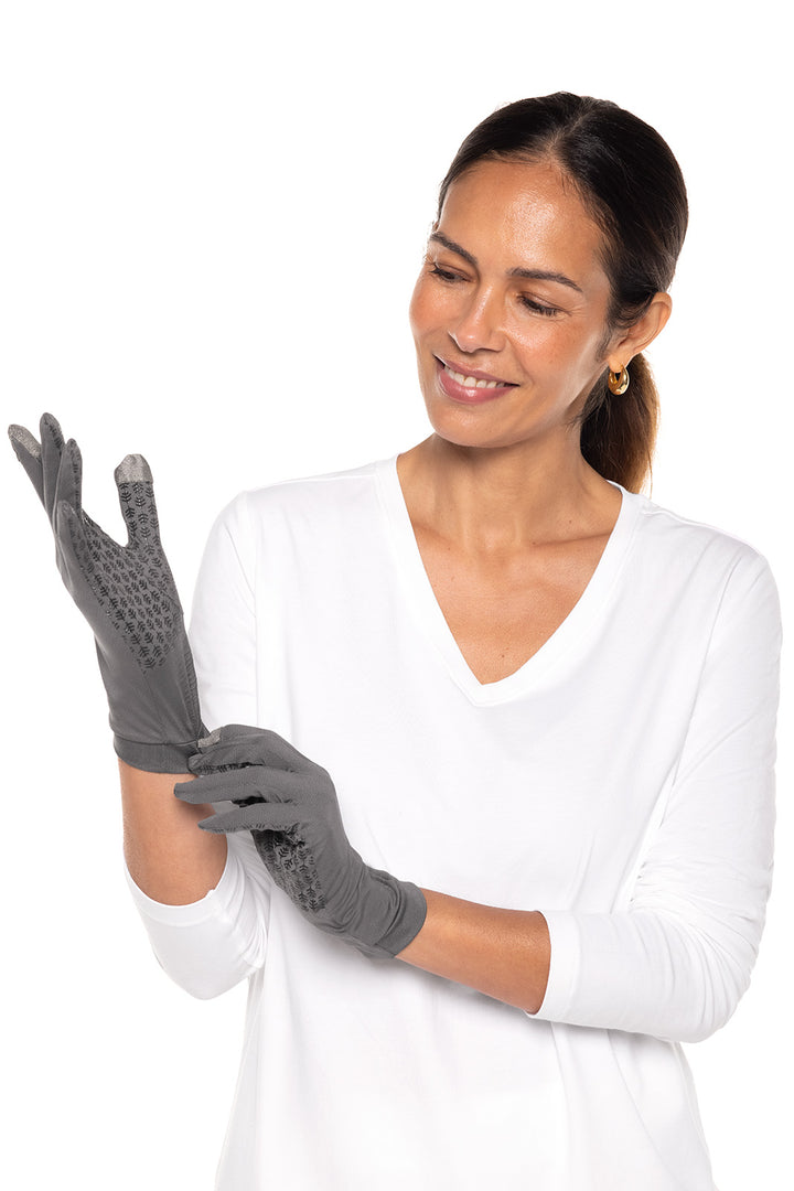 Unisex Gannett UV Gloves | Warm Taupe Coastal Ikat