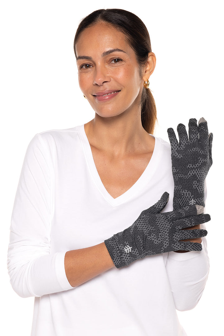 Unisex Gannett UV Gloves | Warm Taupe Coastal Ikat