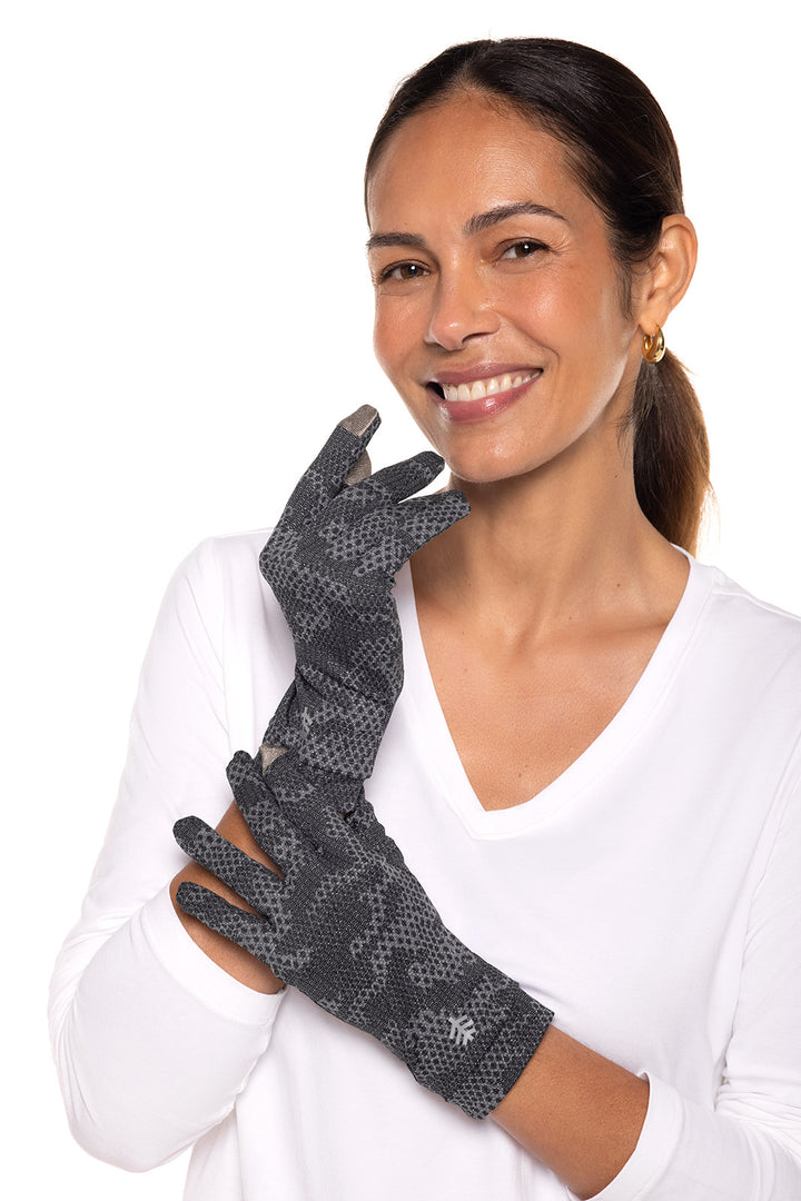 Unisex Gannett UV Gloves | Warm Taupe Coastal Ikat