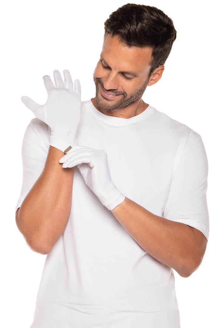 Unisex Gannett UV Gloves | White