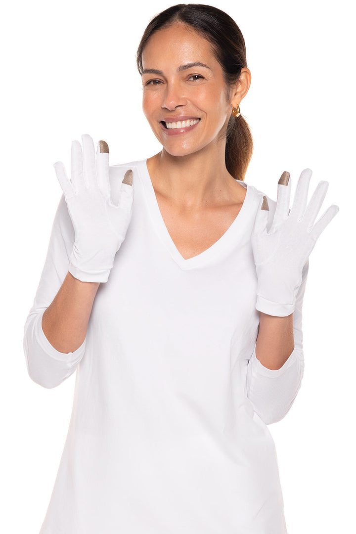 Unisex Gannett UV Gloves | White