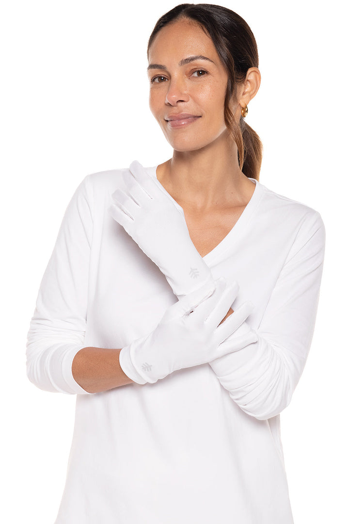 Unisex Sawyer UV Sun Gloves | White