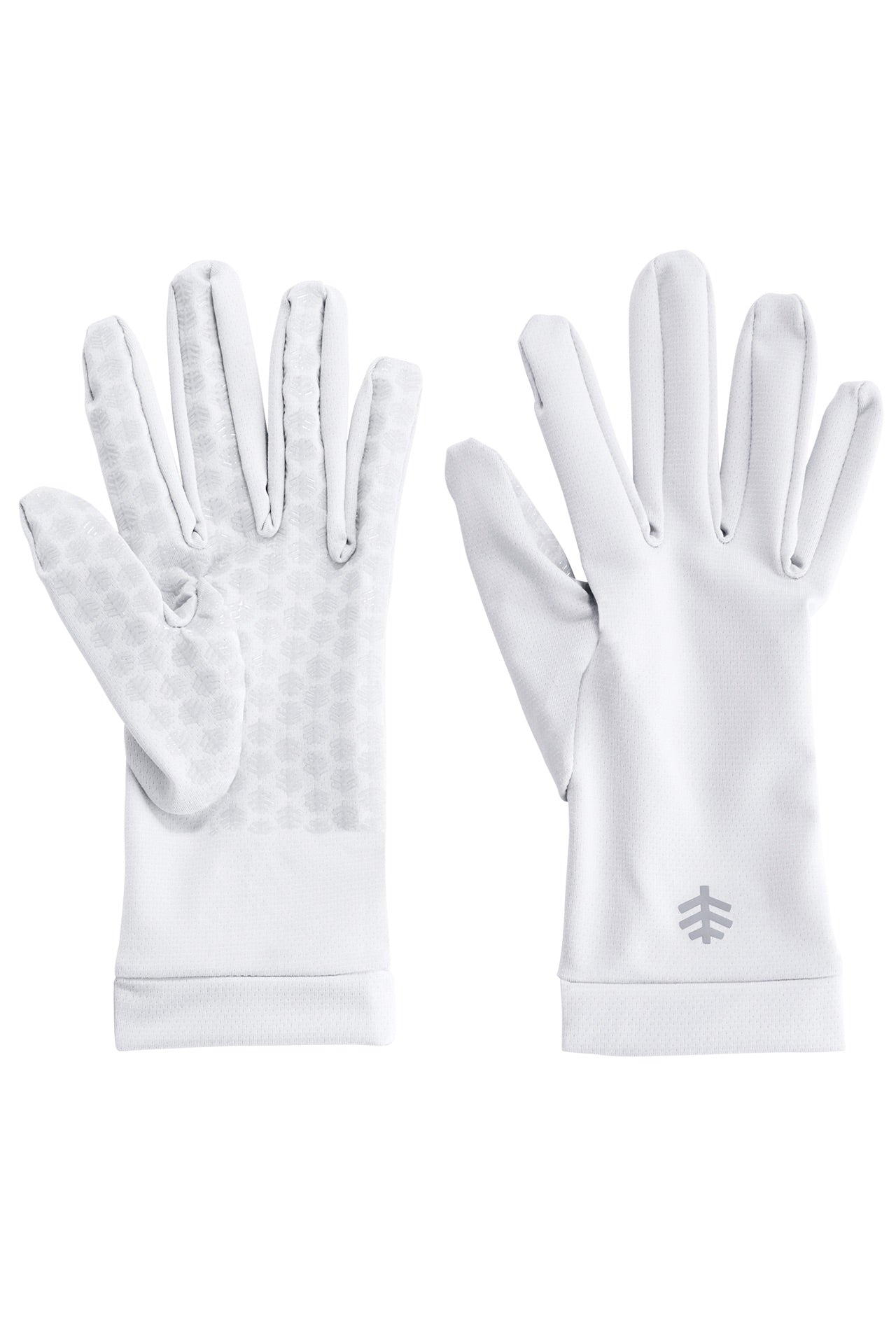 Coolibar Sun Protective unisex Sawyer UV Sun Gloves | White | Large