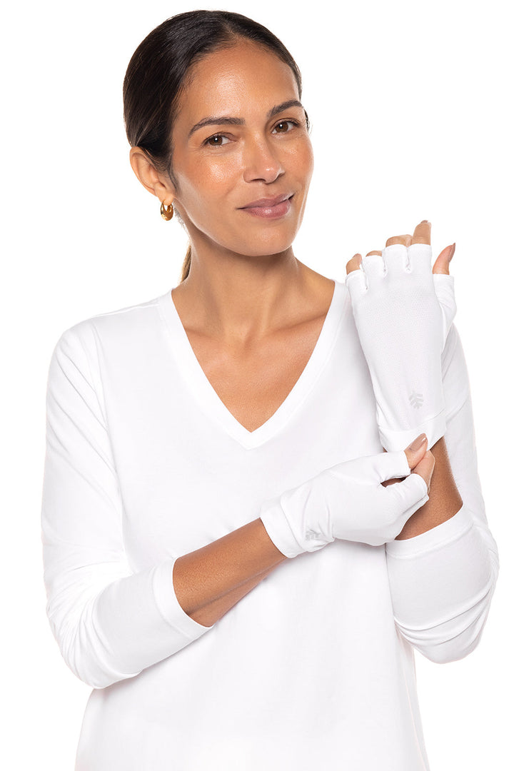 Ouray UV Fingerless Sun Gloves | White