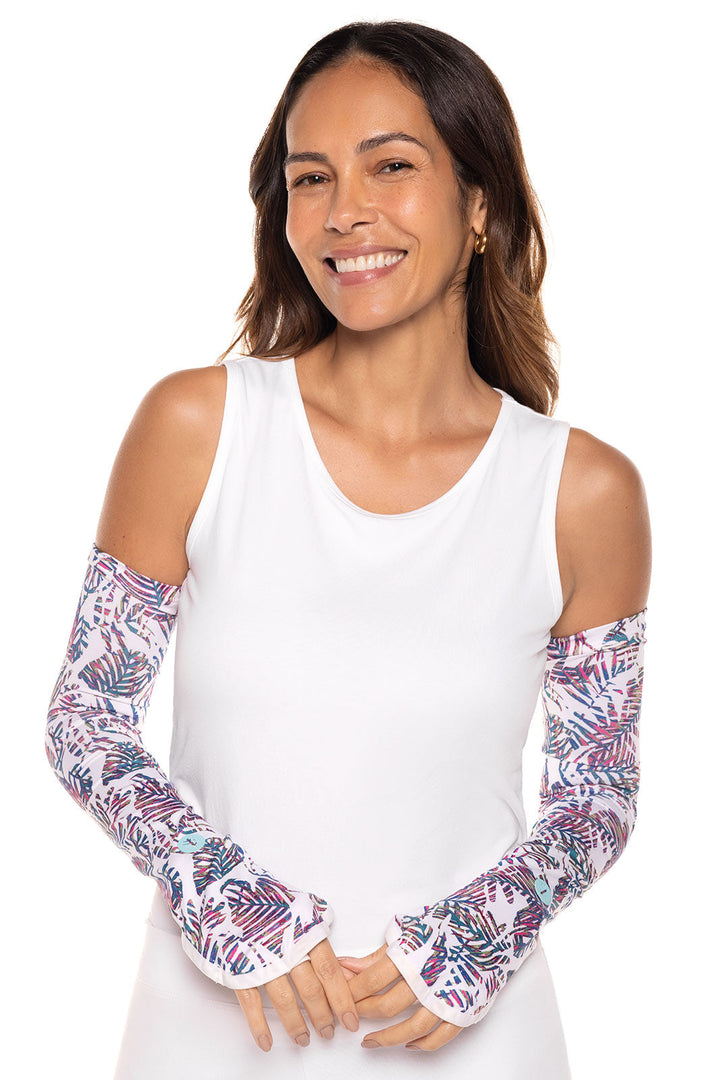 Women's Backspin Performance Sleeves | Magnolia Pink Beach Leaves