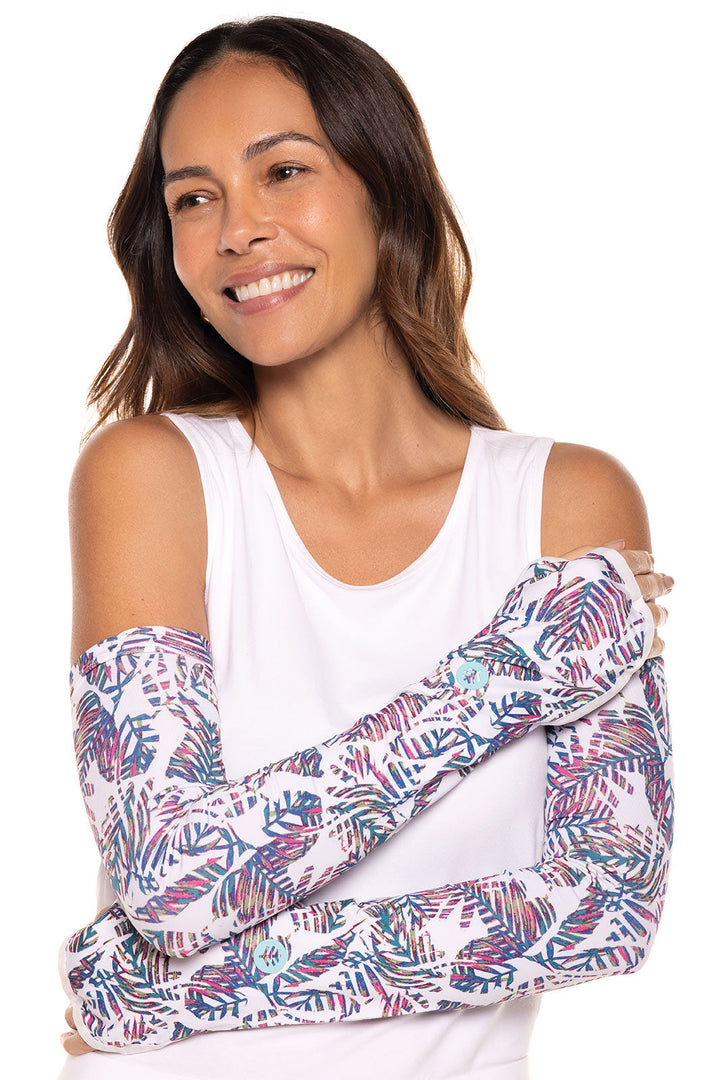 Women's Backspin Performance Sleeves | Magnolia Pink Beach Leaves