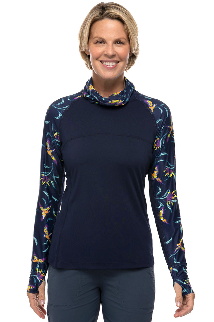 Women's Paros Sailing Tee | Navy Birds of Paradise