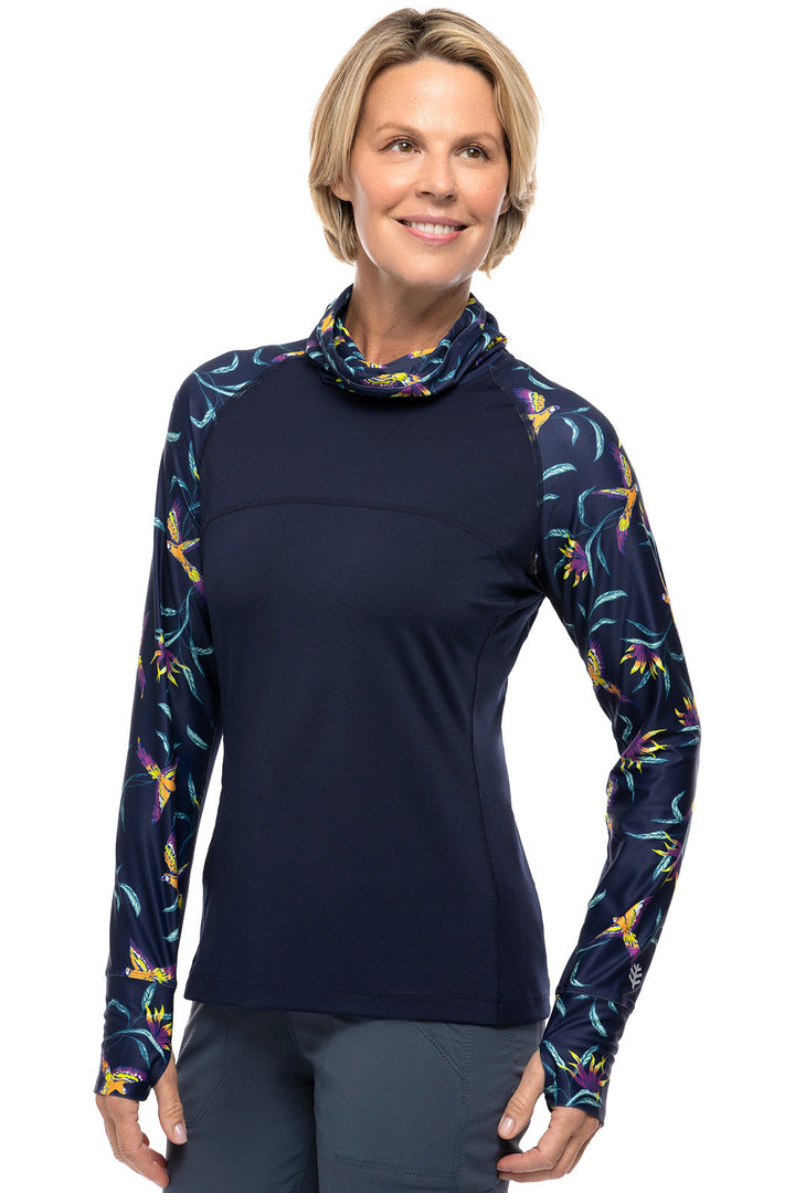 Women's Paros Sailing Tee | Navy Birds of Paradise