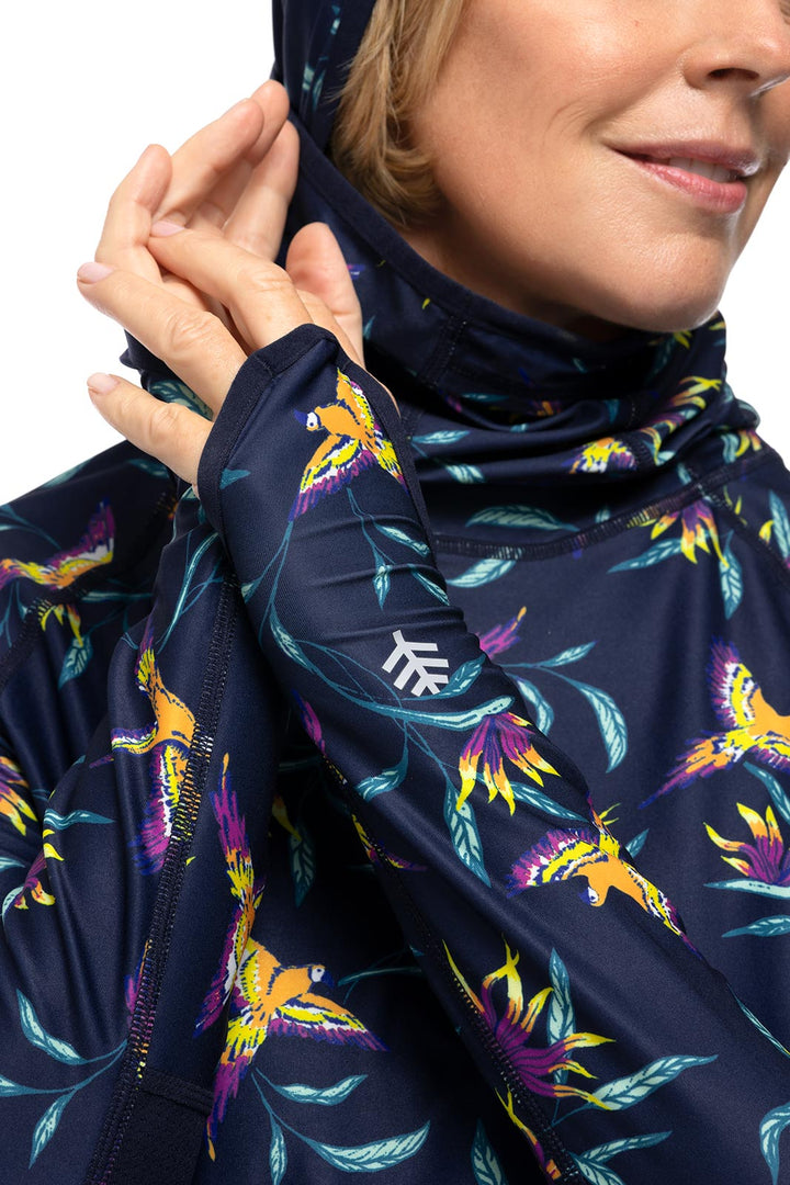 Women's Paros Sailing Hoodie | Navy Birds of Paradise