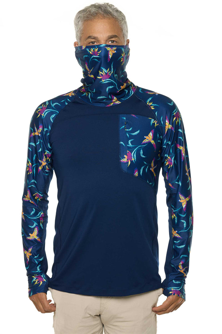 Men's Andros Fishing Tee | Navy Birds of Paradise