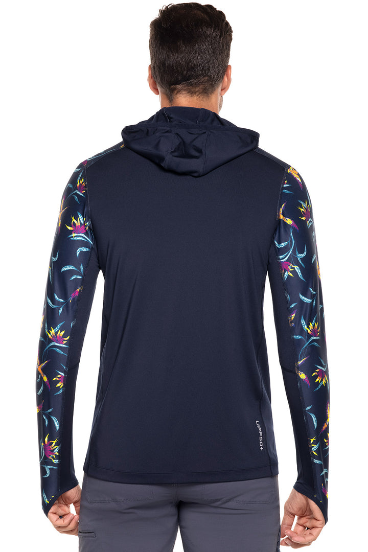 Men's Andros Fishing Hoodie | Navy Birds of Paradise