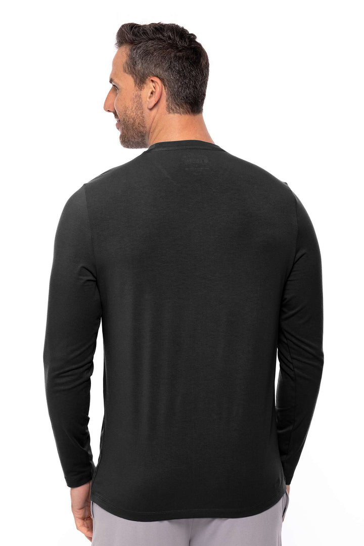 Men's Morada Everyday Long Sleeve V-Neck T-Shirt | Black