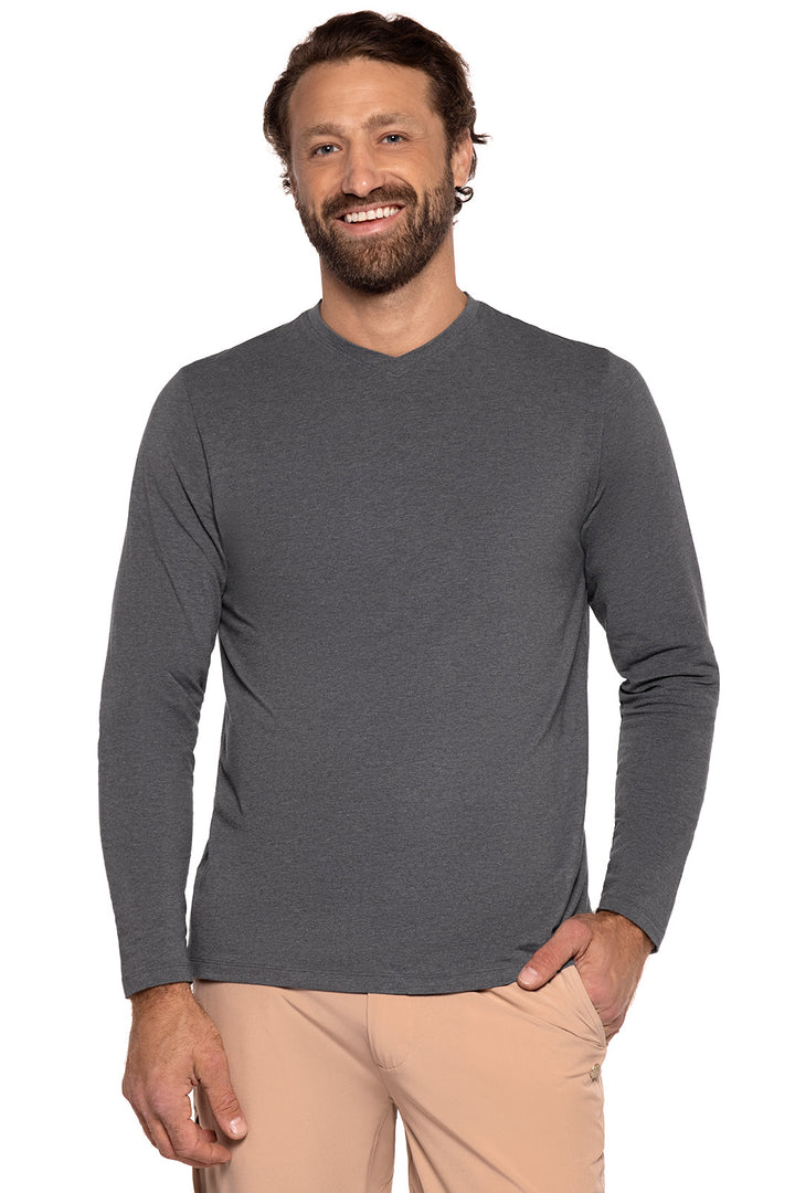 Men's Morada Everyday Long Sleeve V-Neck T-Shirt | Charcoal Heather