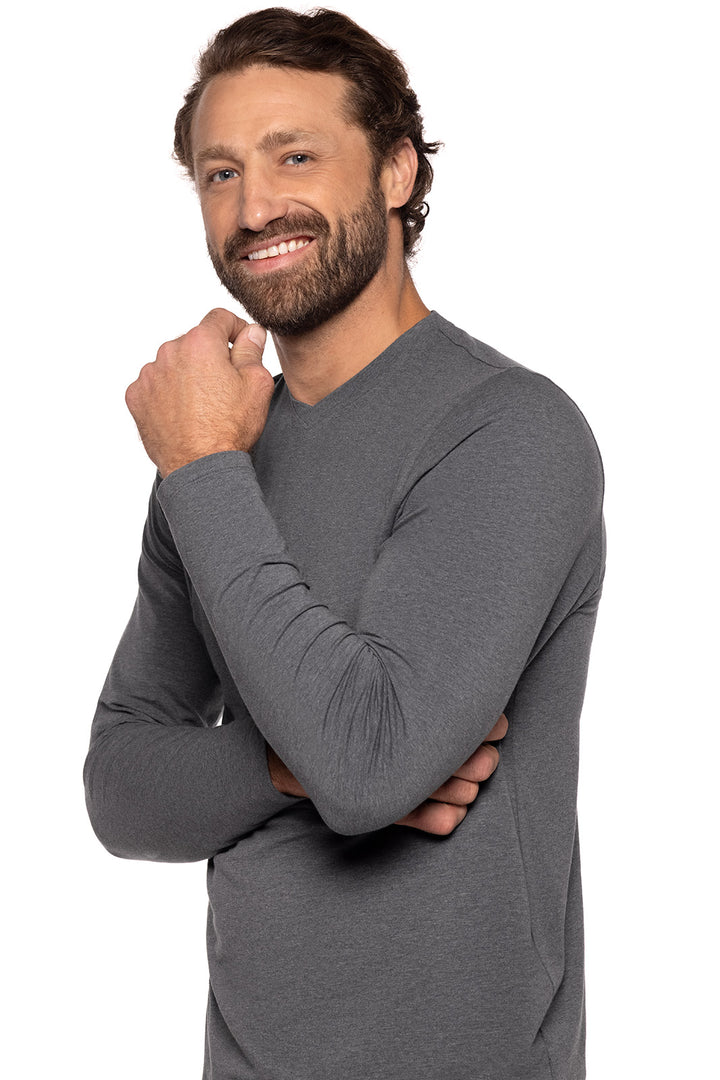 Men's Morada Everyday Long Sleeve V-Neck T-Shirt | Charcoal Heather