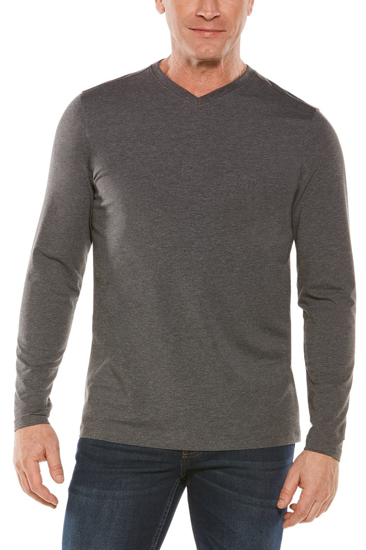 Men's Morada Everyday Long Sleeve V-Neck T-Shirt | Charcoal Heather