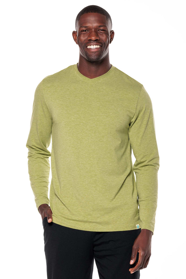 Men's Morada Everyday Long Sleeve V-Neck T-Shirt | Willow Green Heather