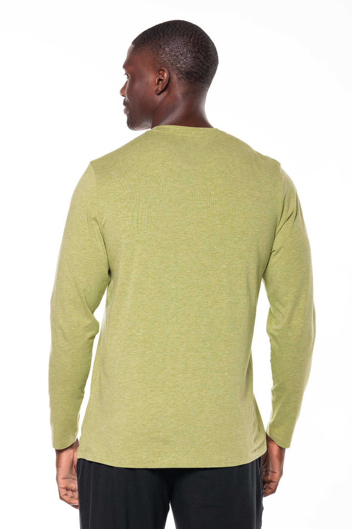 Men's Morada Everyday Long Sleeve V-Neck T-Shirt | Willow Green Heather